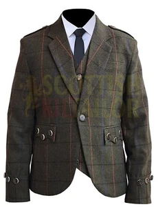 Chaqueta escocesa de tweed Argyll Kilt para hombre chaqueta escocesa talla personalizada a la venta - Imagen 1 de 3