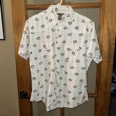 Fossil 54 Shirt  Mens Large Pearl Snap Short Sleeve Tropical Vibes - Image 1 of 4