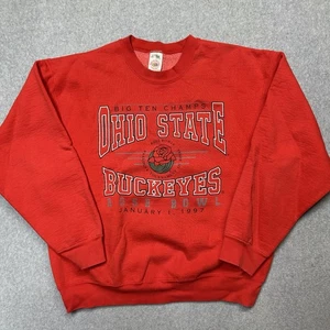 Sudadera De Colección Ohio State Buckeyes Para Hombres XL Rojo Rosa Bowl Fútbol Años 90 NCAA - Imagen 1 de 7