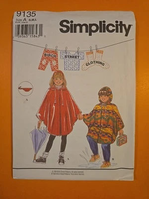 SIMPLICITY PATTERN   9135 CHILDS' RAIN PONCHO / Size S, M, L - Image 1 of 3