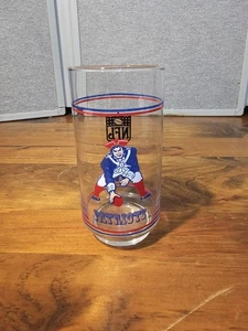 Vintage 1980's New England Patriots NFL Mobil Glass Tumbler Patriot Classic Logo - Picture 1 of 5