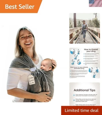 Красивая хлопчатобумажная переноска-слинг ручной работы — идеальный подарок для душа ребенка для родителей - Изображение 1 из 4