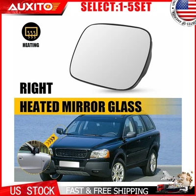 Espejo retrovisor derecho térmico de vidrio con placa de respaldo 1-5X para Volvo XC70 2003-2006 Foto 1 de 4