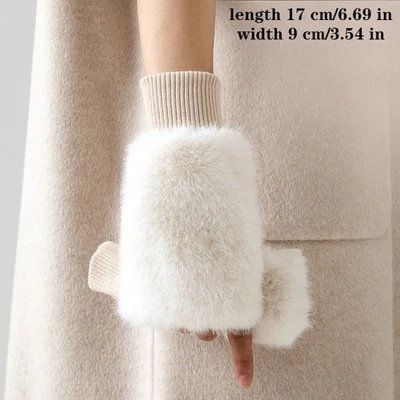 1 Paar Damen Winter Halb-Finger Handschuhe Touchscreen Elastisch Handgelenk Für - Bild 1 von 4