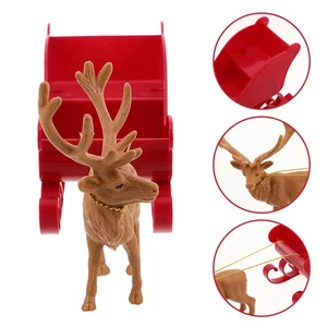  1 Set Christmas Santa Sleigh Candy Dish Tabletop Sled Figurine Succulent Pot - Picture 1 of 12