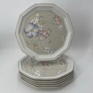 PV09450 EUC Vintage 1980's Mikasa Pastel Floral MARIKA Dinner Plate - 6pcs - Picture 1 of 15