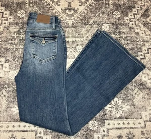 Judy Damenjeans blau Los Angeles hoher Bund Schlag Größe 5/27 Medium Wash - Bild 1 von 7