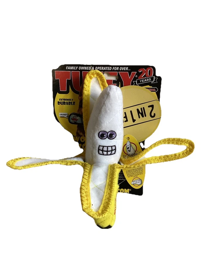 Juguete para perro Tuffy ultra duradero plátano chirriante 2 en 1 divertido Foto 1 de 4