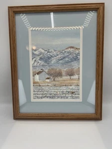 Estampado de boceto Barbara Moore Horsetooth Peak pies Collins Colorado enmarcado mate - Imagen 1 de 12