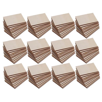 120Pcs Wooden / Wood MDF Shapes Plaque Unfinished Coaster for DIY Pyrography Art - Image 1 of 4