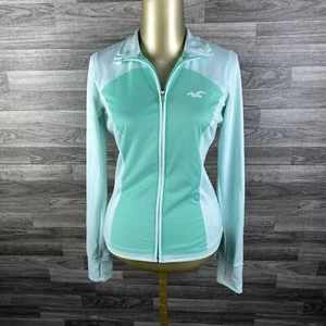 Chaqueta deportiva HOLLISTER deportiva con cremallera completa elástica verde menta para mujer talla pequeña - Imagen 1 de 11