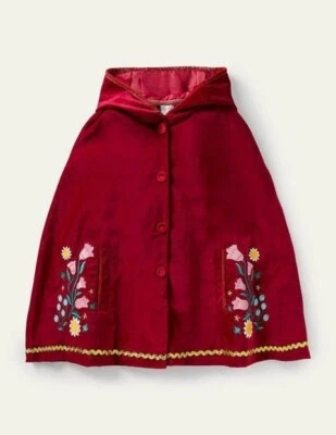 Mini Boden Velvet Embroidered Cape Red Riding Hood NWOT New M - Image 1 of 4