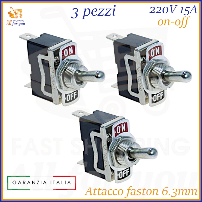 Interruttore interruttori 12 v 12v 24v 220v volt on off a leva levetta unipolare - Imagen 1 de 1