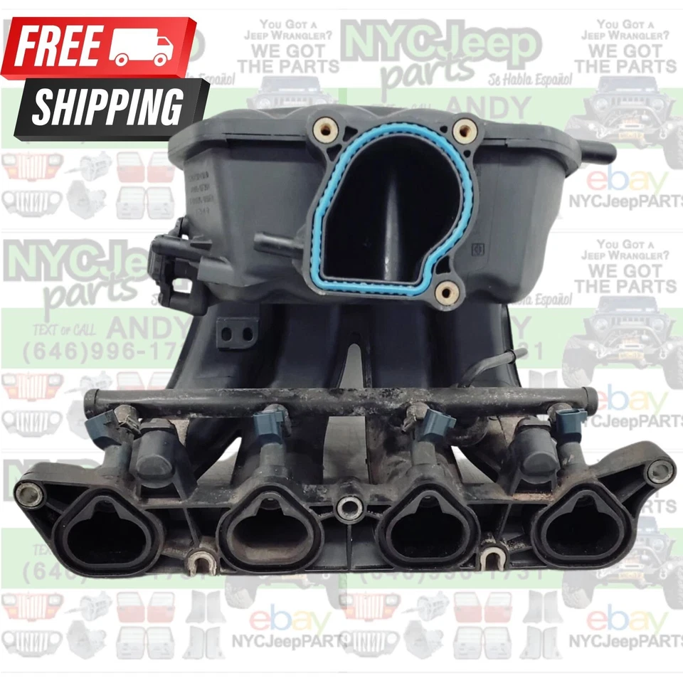 Jeep Wrangler TJ 2003-2004 OEM 2,4 colector de admisión con riel de combustible 4 cilindros Foto 1 de 4