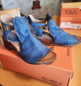 Miz Mooz Leder Sandalen mit Absatz Palomina Denim EU 39 US 8,5 - Bild 1 von 11