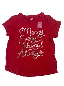 T-shirt maglietta vecchia marina bambina Merry Everything & Always Christmas taglia 3T - Foto 1 di 1