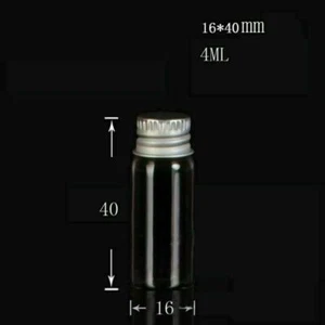 16x40mm 10 Pcs Tiny Small Clear Bottles Glass Vials 4.0ml 1 Dram With Screw Caps - Bild 1 von 1