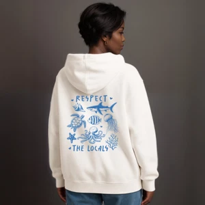 Premium Cotton Zip Up Hoodie - Sea Life Print - Bild 1 von 10
