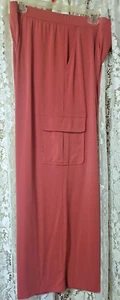 Lisa Rinna Collection Petite Salmon Wide-Leg Cargo Pants Size Large Petite - Picture 1 of 2