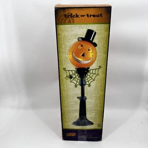 Galleta Barril Iluminado Calabaza Luz de Calle Telaraña Lámpara Poste Decoración Halloween 36" - Imagen 1 de 13