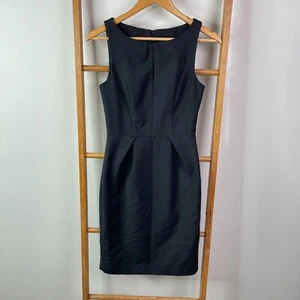 Cue Sheath Dress Womens 6 Black European Fabric Knee Length Sleeveless Lined - Picture 1 of 10