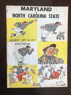 MARYLAND TERRAPINS 1957 FOOTBALL GAME PROGRAM NORTH CAROLINA STATE  - Image 1 of 2