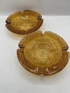 VintageSet Anchor Hocking Glass Soreno Honey Gold Amber Heavy Ashtray 6.25"X1.5" - Imagen 1 de 6