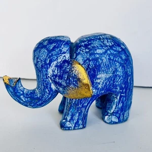 Stoneage Arts Colorful Elephant Albesia Wood Statue 4" H x 5.5" L x 3.5" W - Picture 1 of 5