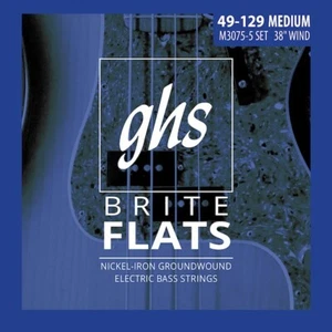 Cuerdas de bajo plano británico GHS M3075-5; 38" juego de 5 cuerdas de cuerda 49-129 - Imagen 1 de 1