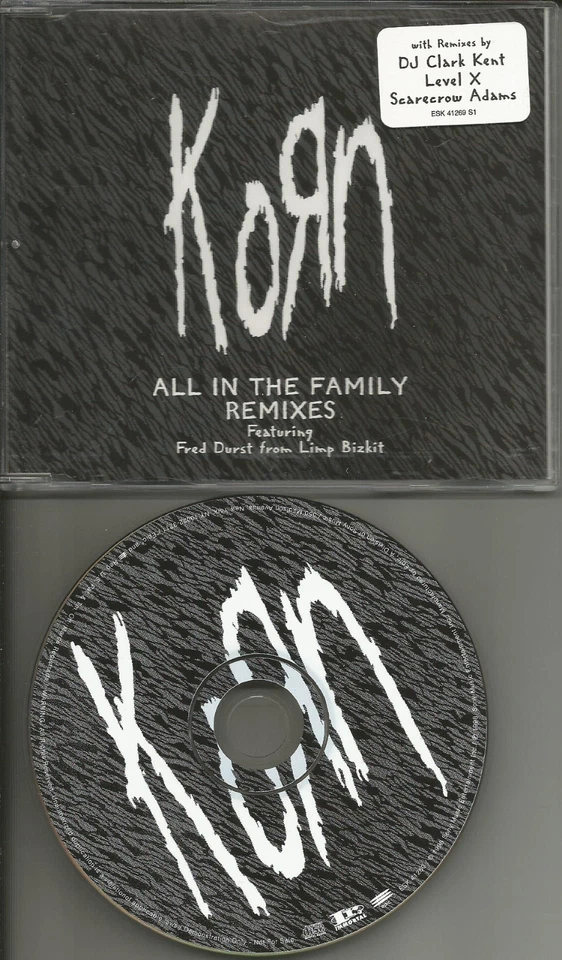 KORN w/ Limp Bizkit All in the Family 5TRX w/ 4 REMIXES PROMO DJ CD Single 1998 - Image 1 of 1