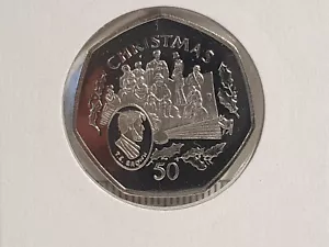 (L1047) Isola di Man 1997 - Natale - Moneta da 50p " T.E. Brown" - Foto 1 di 2