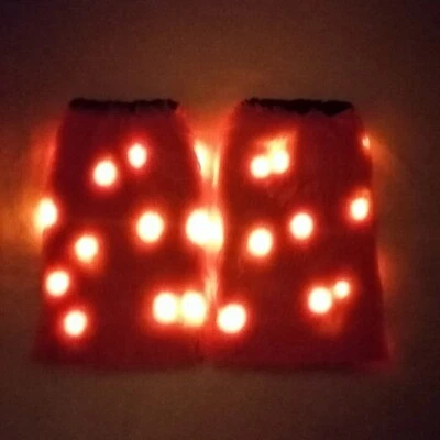 Calentadores de piernas con iluminación LED naranja piel sintética invierno cálidos peludos esponjosos fundas para botas Foto 1 de 4