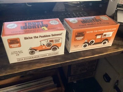 1916 Studebaker Delivery & 1929 Model A Pickup Diecast TRUST WORTHY HARDWARE NIB - Image 1 of 4