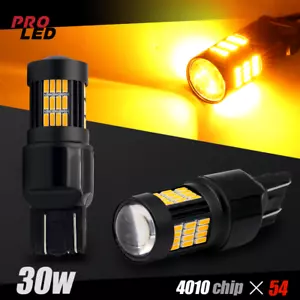 2X 7443 7440 Amber Yellow Front Turn Signal Blinker Corner LED Light bulbs - Picture 1 of 7