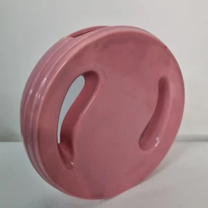 VTG MCM Haeger Pottery Pink Asymmetrical Round Ying Yang Art Deco Abstract 10" - Picture 1 of 12