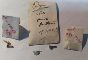 NOS Genuine Timex Push Buttons - 296-371157  296-371158 + spring b13#1 - Picture 1 of 4