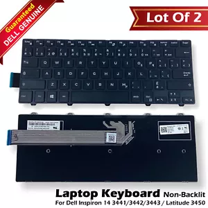 Lot x 2 New Dell Inspiron 14 3441 French Canadian Keyboard Non-Backlit HDP22 - Picture 1 of 9