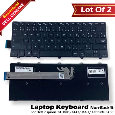 Lot x 2 New Dell Inspiron 14 3441 French Canadian Keyboard Non-Backlit HDP22 - Image 1 of 4