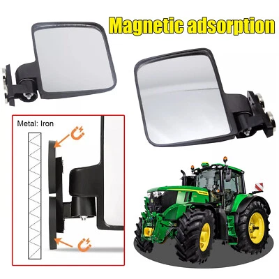 Fit For Kubota John Deere 220lb Rated Magnet Tractor Side Mirror LH & RH Pair - Image 1 of 4