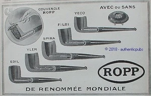 PUBLICITE ROPP PIPE EDIL YLEM SPIRA FILBI YECO COUVERCLE DE 1927 FRENCH AD PUB - Picture 1 of 1