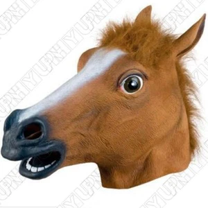 Adult Brown Horse Head Mask Halloween Party Animal Costume Novelty Fancy Prop - Picture 1 of 5