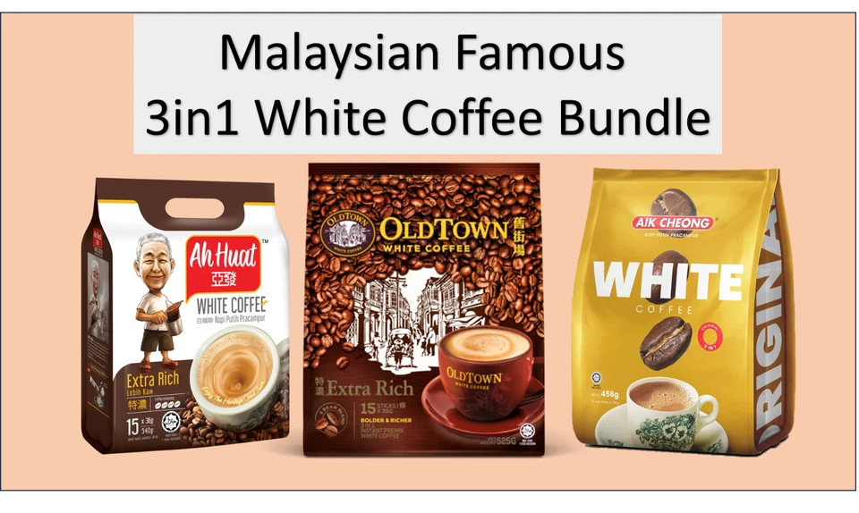 3-in-1 White Coffee Malaysia Bundle - Ah Huat + OldTown + Aik Cheong - Image 1 of 4