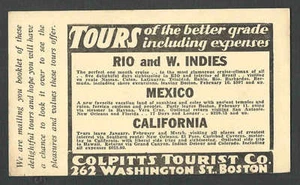 DATED 1937 PC COLPITTS TOURIST CO BOSTON OFFERS VARIOUS TOURS - Picture 1 of 1