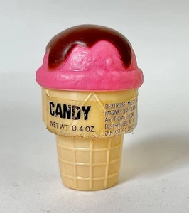 Contenitore caramelle gelato vintage 1982 Topps SUNDAE CONE 2,5"" CIOCCOLATO ALLA CILIEGIA - Foto 1 di 3