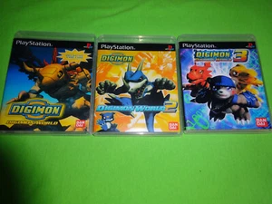 CUSTOM EMPTY REPLACE CASES! Digiman World Trilogy 1 2 3 Playstation 1 - PS1 PSX - Picture 1 of 10
