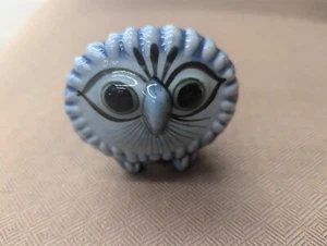 Signed Ken Edwards Tonala Mexican Pottery Owl Handpainted Figurine 2.25" - Picture 1 of 3