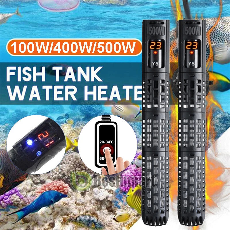 2x 100W-500W Aquarium Heater Anti-Explosion Submersible Fish Tank LED Adjustable - Image 1 of 4