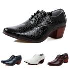 Mens Cuban Heel Pointy Toe Stage Dance Wedding Party Dress Formal Leather Shoes