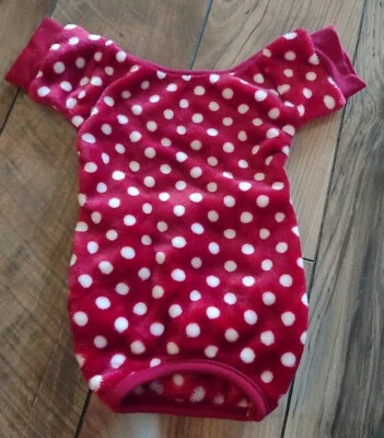 小狗/猫红白波点羊毛尺寸 小号 1 件睡衣套装 — 第 1/2 张图片