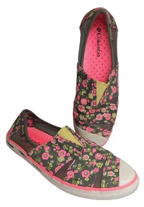 Columbia Rosa Gris Floral Vulc N Vent Lona Malla Zapatos Planos Para Mujer Talla 10 - Imagen 1 de 10